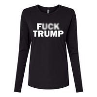 F Trump Blurry Logo Womens Cotton Relaxed Long Sleeve T-Shirt