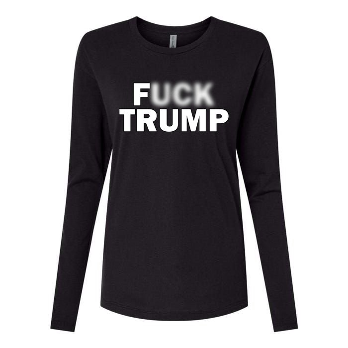 F Trump Blurry Logo Womens Cotton Relaxed Long Sleeve T-Shirt