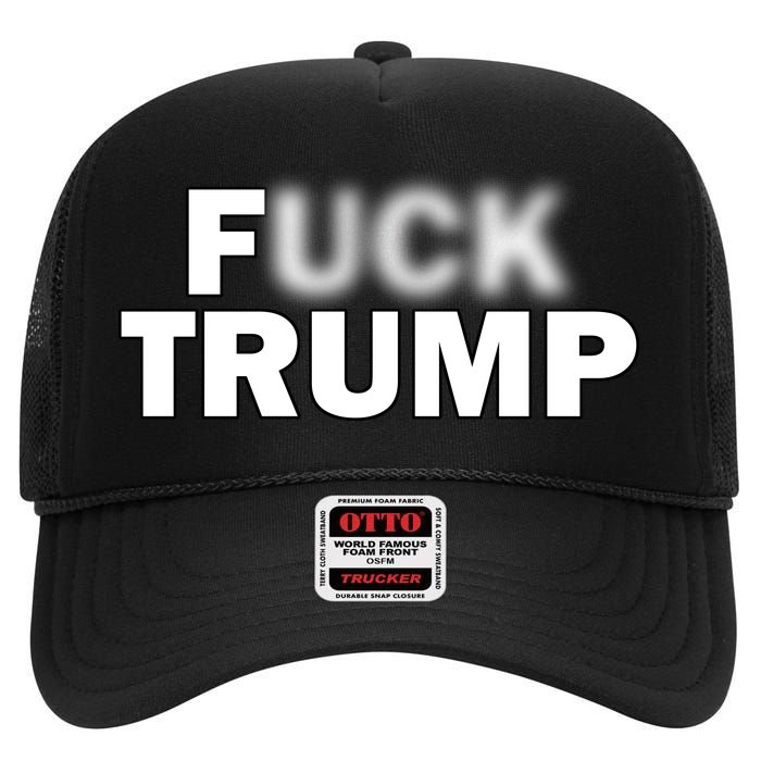 F Trump Blurry Logo High Crown Mesh Back Trucker Hat