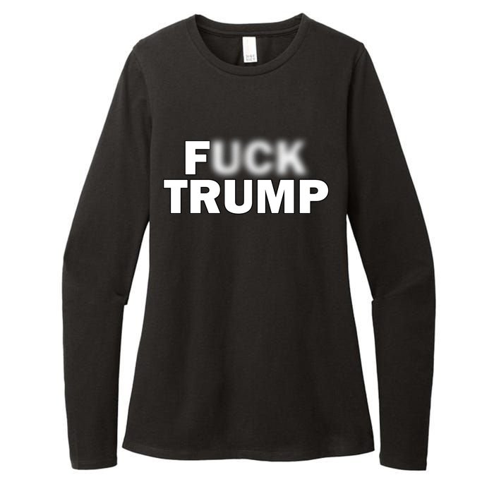 F Trump Blurry Logo Womens CVC Long Sleeve Shirt