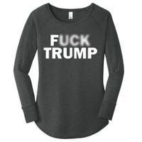 F Trump Blurry Logo Women's Perfect Tri Tunic Long Sleeve Shirt