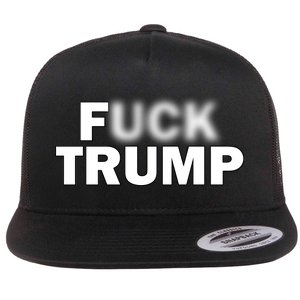 F Trump Blurry Logo Flat Bill Trucker Hat