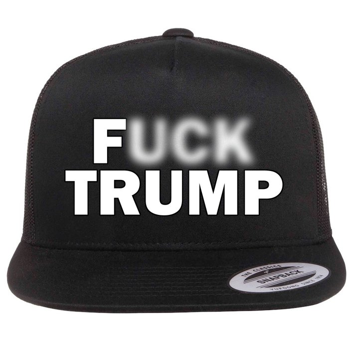 F Trump Blurry Logo Flat Bill Trucker Hat