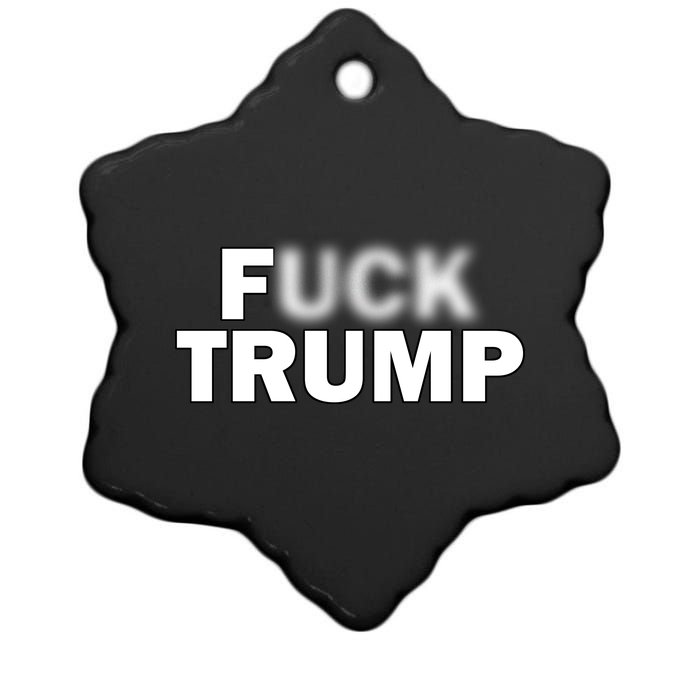 F Trump Blurry Logo Ceramic Star Ornament