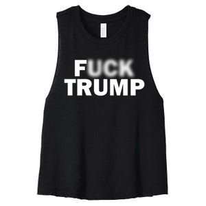 F Trump Blurry Logo Women's Racerback Cropped Tank