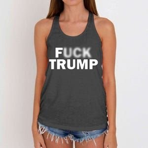 F Trump Blurry Logo Women's Knotted Racerback Tank