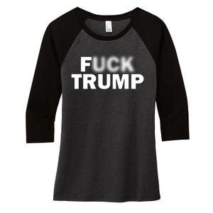 F Trump Blurry Logo Women's Tri-Blend 3/4-Sleeve Raglan Shirt