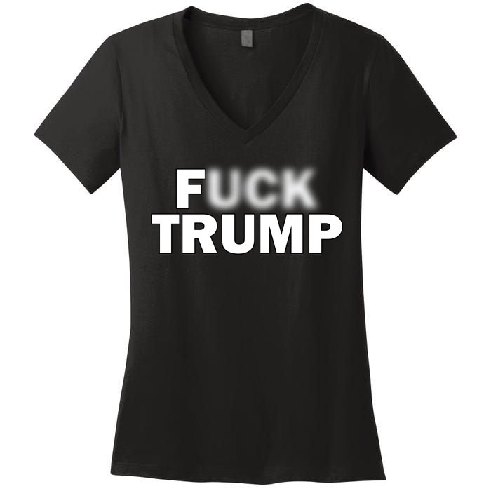 F Trump Blurry Logo Women's V-Neck T-Shirt