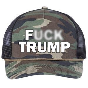 F Trump Blurry Logo Retro Rope Trucker Hat Cap