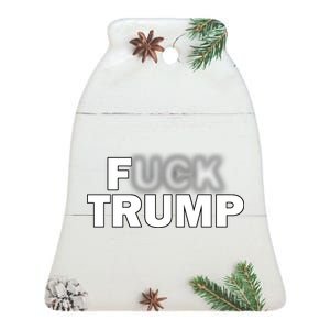 F Trump Blurry Logo Ceramic Bell Ornament