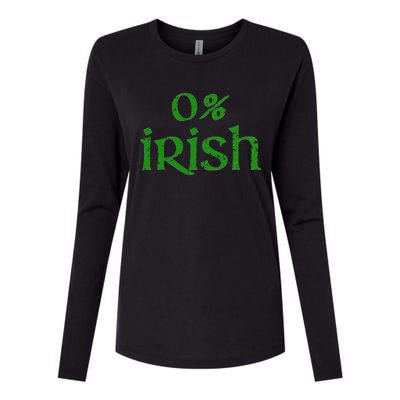 Funny 0 Irish For Saint Patrick's Day Womens Cotton Relaxed Long Sleeve T-Shirt