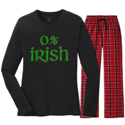 Funny 0 Irish For Saint Patrick's Day Women's Long Sleeve Flannel Pajama Set 