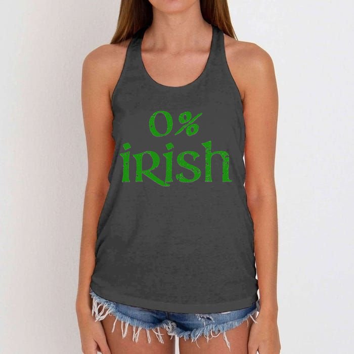 Funny 0 Irish For Saint Patrick's Day Women's Knotted Racerback Tank