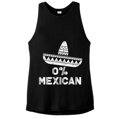 Funny 0 Mexican With Sombrero For Cinco De Mayo Ladies PosiCharge Tri-Blend Wicking Tank