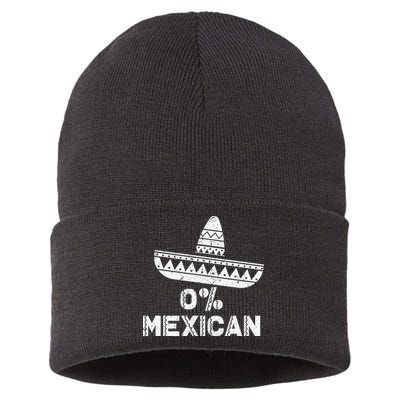 Funny 0 Mexican With Sombrero For Cinco De Mayo Sustainable Knit Beanie