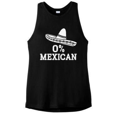 Funny 0 Mexican With Sombrero For Cinco De Mayo Costume Ladies PosiCharge Tri-Blend Wicking Tank