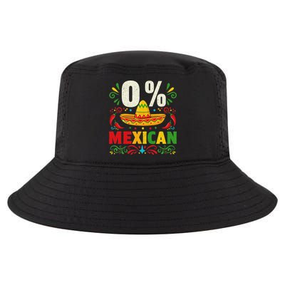 Funny 0 Percent Mexican Fiesta Mexico Party Cinco De Mayo Cool Comfort Performance Bucket Hat
