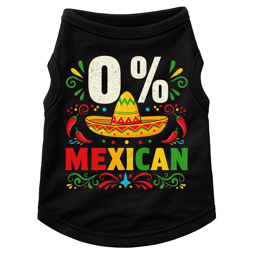 Funny 0 Percent Mexican Fiesta Mexico Party Cinco De Mayo Doggie Tank