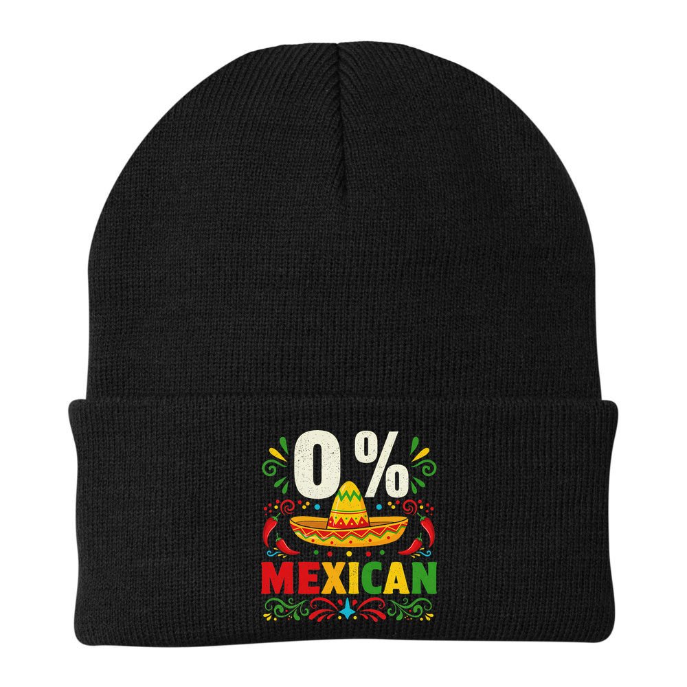Funny 0 Percent Mexican Fiesta Mexico Party Cinco De Mayo Beanie
