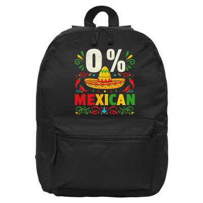 Funny 0 Percent Mexican Fiesta Mexico Party Cinco De Mayo 16 in Basic Backpack