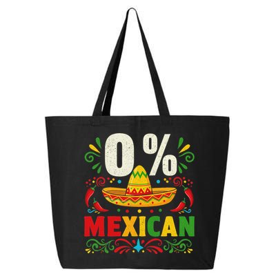 Funny 0 Percent Mexican Fiesta Mexico Party Cinco De Mayo 25L Jumbo Tote