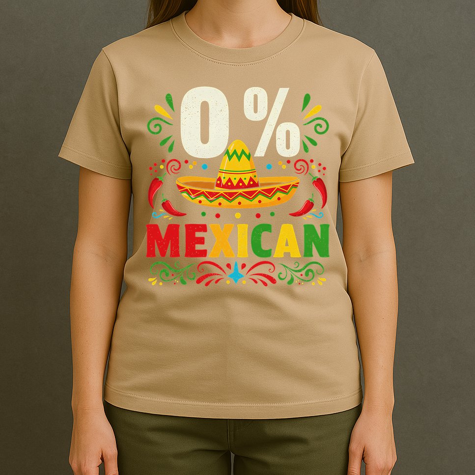 Funny 0 Percent Mexican Fiesta Mexico Party Cinco De Mayo T-Shirt