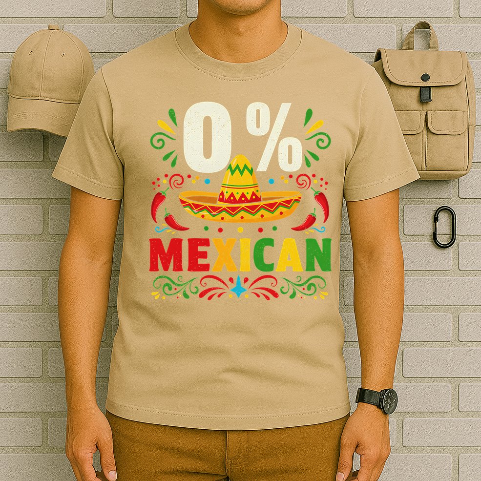 Funny 0 Percent Mexican Fiesta Mexico Party Cinco De Mayo T-Shirt