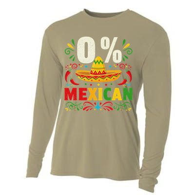 Funny 0 Percent Mexican Fiesta Mexico Party Cinco De Mayo Cooling Performance Long Sleeve Crew