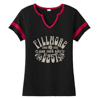 Fillmore 1968 1971 New York City East Embody Peace & Love Ladies Halftime Notch Neck Tee