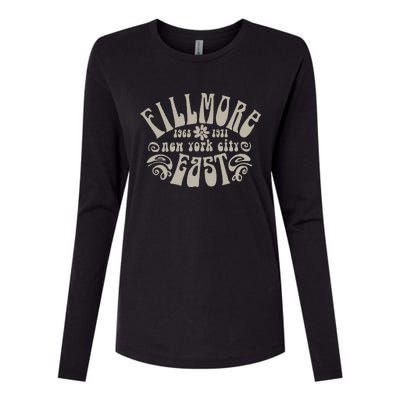 Fillmore 1968 1971 New York City East Embody Peace & Love Womens Cotton Relaxed Long Sleeve T-Shirt