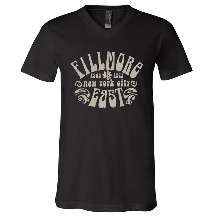 Fillmore 1968 1971 New York City East Embody Peace & Love V-Neck T-Shirt