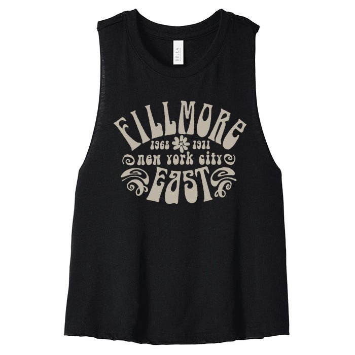 Fillmore 1968 1971 New York City East Embody Peace & Love Women's Racerback Cropped Tank