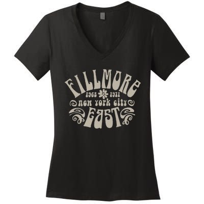 Fillmore 1968 1971 New York City East Embody Peace & Love Women's V-Neck T-Shirt