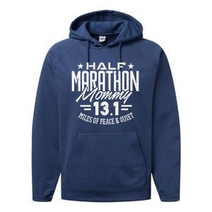 Funny 13 1 Half Marathon Mommy Tee Mother Mom Runner Gift Performance Fleece Hoodie