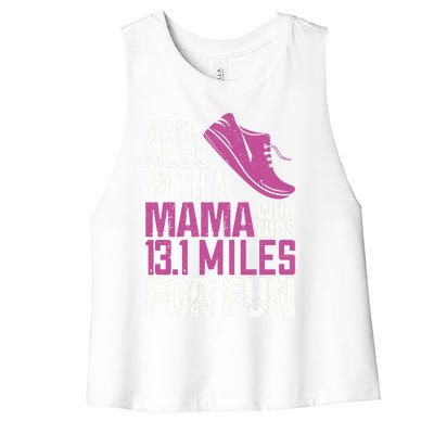 Funny 13 1 Half Marathon Running Training Runner Mom Gift Women's Racerback Cropped Tank