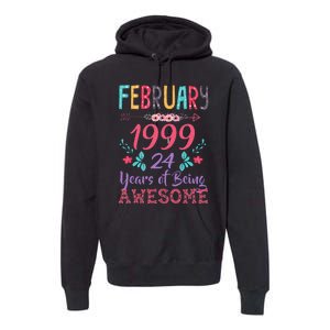 February 1999 24th Birthday Gift 24 Years Old Premium Hoodie