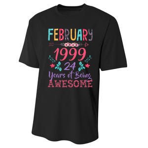 February 1999 24th Birthday Gift 24 Years Old Performance Sprint T-Shirt