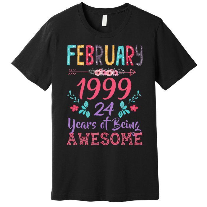 February 1999 24th Birthday Gift 24 Years Old Premium T-Shirt