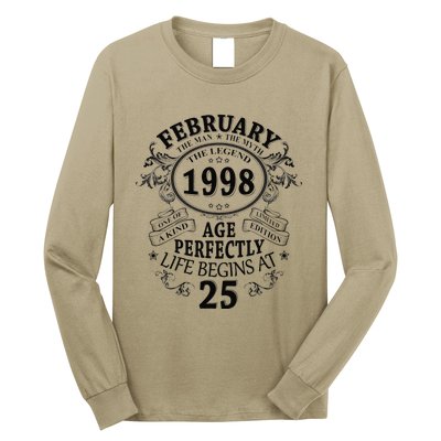 February 1998 25 Year Old Gift 25th Birthday Gifts For Long Sleeve Shirt