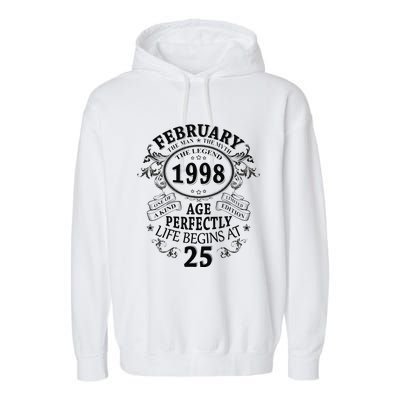 February 1998 25 Year Old Gift 25th Birthday Gifts For Garment-Dyed Fleece Hoodie