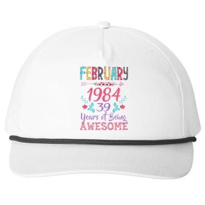 February 1984 39th Birthday Gift 39 Years Old Snapback Five-Panel Rope Hat