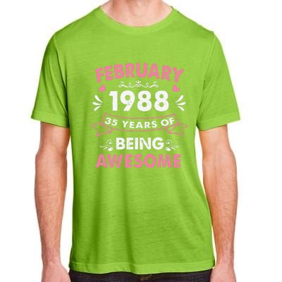 February 1988 35 Years Of Being Awesome 35th Birthday Gift Adult ChromaSoft Performance T-Shirt