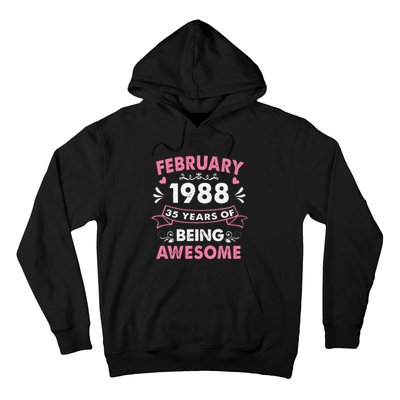 February 1988 35 Years Of Being Awesome 35th Birthday Gift Hoodie