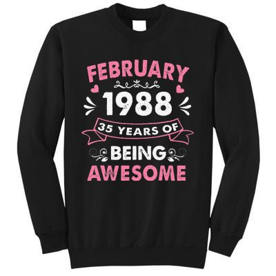 February 1988 35 Years Of Being Awesome 35th Birthday Gift Sweatshirt