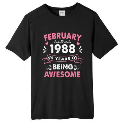 February 1988 35 Years Of Being Awesome 35th Birthday Gift Tall Fusion ChromaSoft Performance T-Shirt