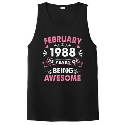 February 1988 35 Years Of Being Awesome 35th Birthday Gift PosiCharge Competitor Tank