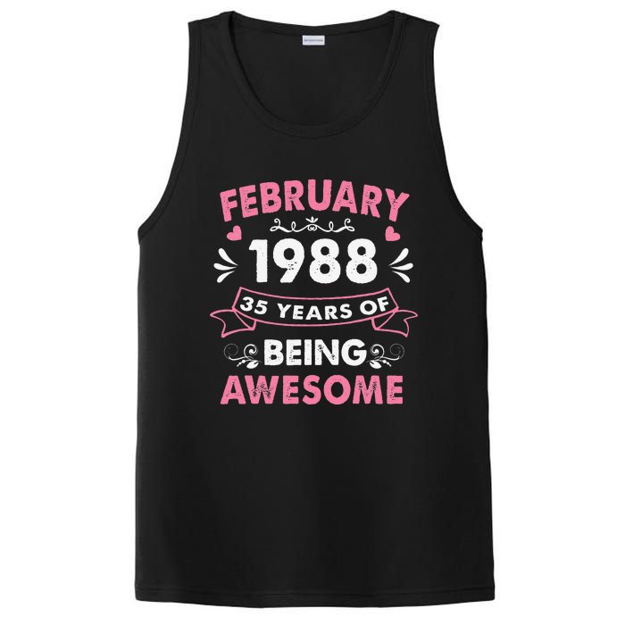 February 1988 35 Years Of Being Awesome 35th Birthday Gift PosiCharge Competitor Tank