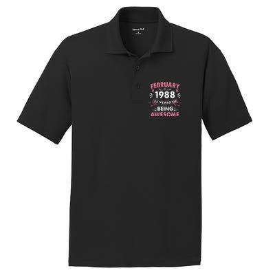 February 1988 35 Years Of Being Awesome 35th Birthday Gift PosiCharge RacerMesh Polo