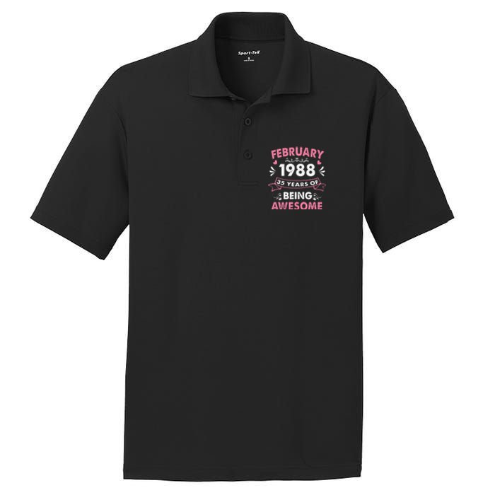 February 1988 35 Years Of Being Awesome 35th Birthday Gift PosiCharge RacerMesh Polo