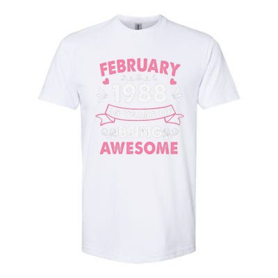 February 1988 35 Years Of Being Awesome 35th Birthday Gift Softstyle CVC T-Shirt